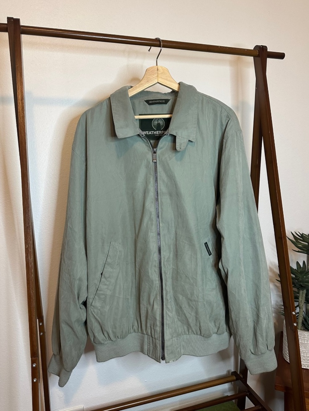 Weatherproof Mens Green Long Sleeve Full Zip Track Jacket  Size Large